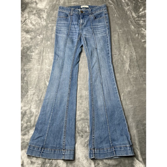 Free People Denim - Free People Jeans Women Size 26x29 Retro Le Disco Boho Rainbow Pocket Flare